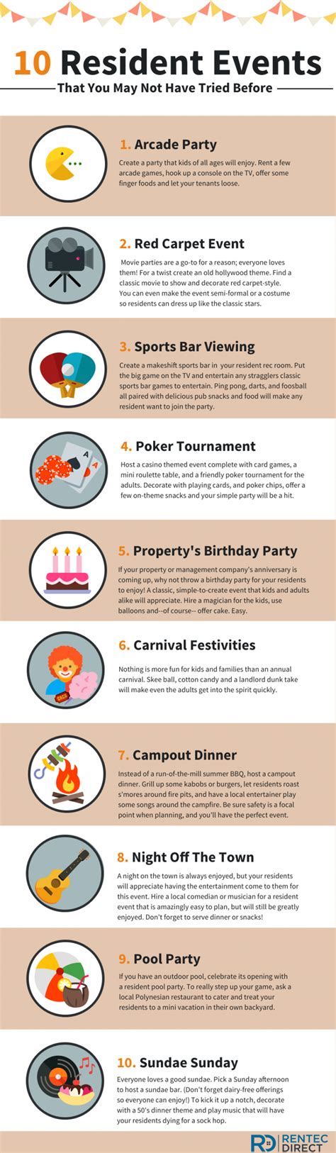 10 Resident Event Ideas That You May Not Have Tried Before- Infographic