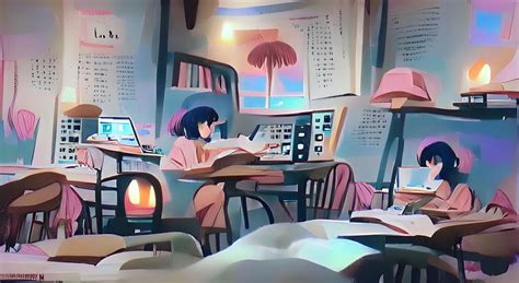 Lofi girl study anime - AI Generated Artwork - NightCafe Creator