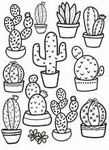Cactus Coloring Desert Pages Saguaro Printable Drawing Colouring Adult  sketch template