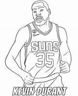 Print Kevin Durant coloring Page NBA sketch template