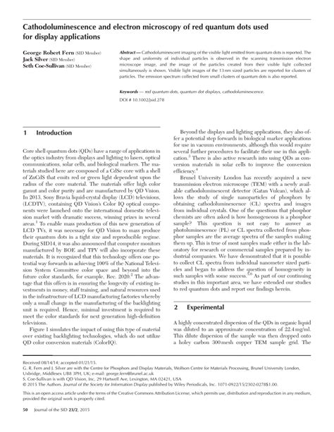 (PDF) Cathodoluminescence and electron microscopy of red quantum dots ...