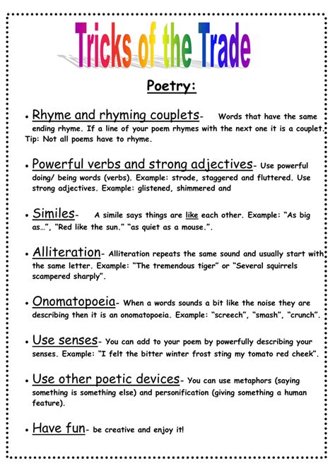 Poetry: Rhyme and rhyming couplets