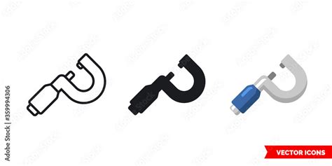 Micrometer icon of 3 types. Isolated vector sign symbol. Stock Vector ...