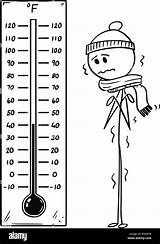 Thermometer Showing Cold temperature Black And White Stock Photos  sketch template