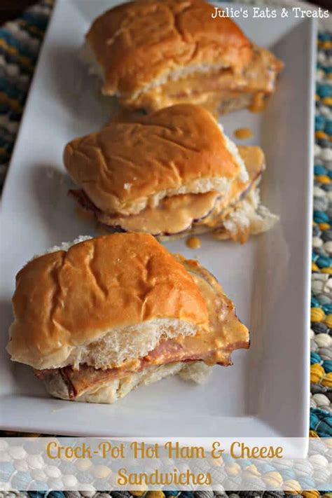 Crock-Pot Hot Ham & Cheese Sandwiches - Julie's Eats & Treats