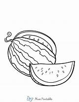Printable Watermelon Coloring Page sketch template