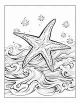 Starfish In sea Coloring Pages  Premium AI Generated Image sketch template