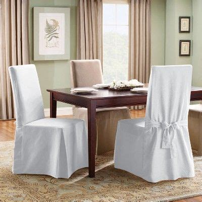 Cotton Duck Long Dining Room Chair Slipcover White - Sure Fit | Dining room chair slipcovers ...