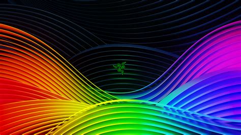 Razer 4K Wallpaper, Colorful, Spectrum, Waves, Ridges, Neon, Abstract, #131