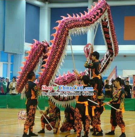 Happy Festival Celebration and Display LED Lights Luminous Dragon Dance Costumes Complete Set