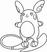 Alolan Raichu Jumping coloring Page  Download Print Or Color Online sketch template