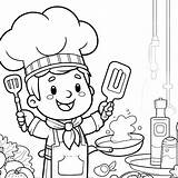 Chef Coloring Pages Kids Hat Colouring Drawing Printable Community  sketch template