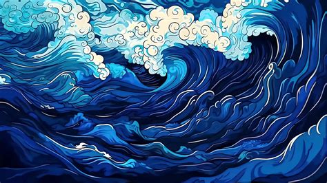 Abstract Ocean Waves Live Wallpaper - MoeWalls