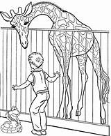 Zoo Scene Coloring Page Pages sketch template