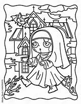 Coloring Pages Nun sketch template
