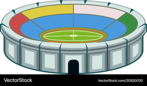 Colorful cartoon sport stadium Royalty Free Vector Image