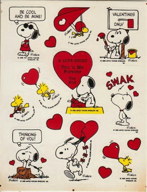 Snoopy Valentine's Day Stickers Advertisements Art & Collectibles trustalchemy.com