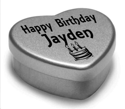 Happy Birthday Jayden Mini Heart Tin Gift Present For Jayden WIth Chocolates | eBay