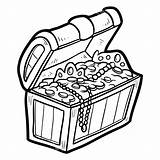 Drawing Treasure Chest Coloring Simple Locked Drawings Silhouette Easy  sketch template