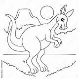 Kangaroo Animal Coloring Page For Kids Stock Vector  Adobe sketch template