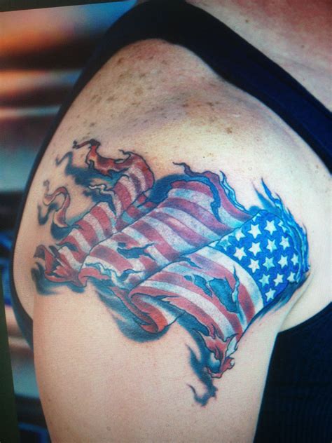 Tattered flag | Patriotic tattoos, Tattoos, Tattoo stencils