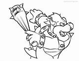 Bowser Coloring Pages With Mace Weapon  XColoringscom sketch template