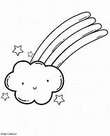 Rainbow Cloud coloring Page sketch template