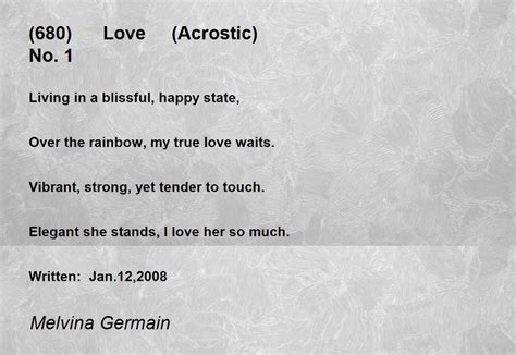 (680) Love (Acrostic) No.1 - (680) Love (Acrostic) No.1 Poem by Melvina ...