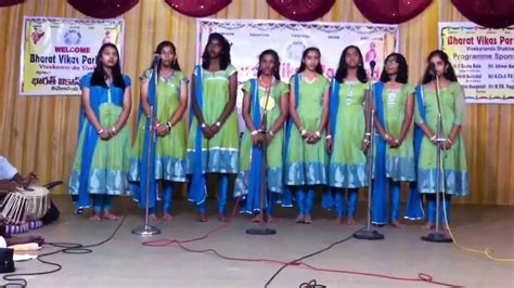 Somya Performing Classical Group Song @ Bharat Vikas Competition - YouTube