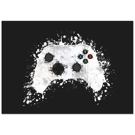 Xbox Controller Wall Art Print White Splatter Art Game Room Art Gift ...