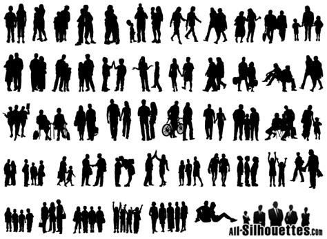 Group Of People Vector Silhouette Free | Silhouette people, Person silhouette, Silhouette free