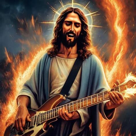 Jesus Christ in a guitar battle against Jesus, epic...