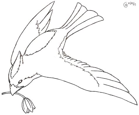 Simple Flying Bird Drawing
