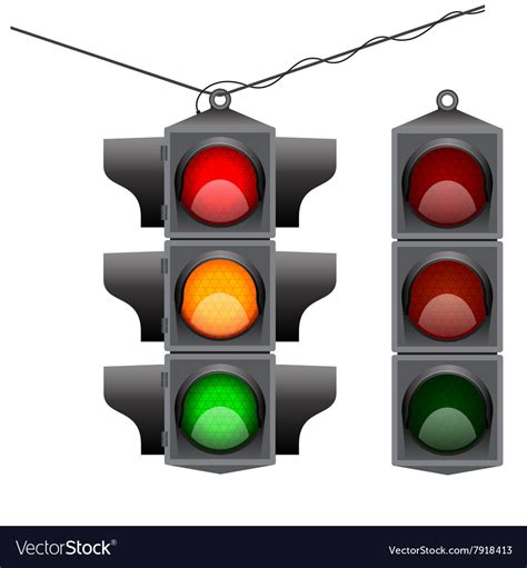 Old traffic light hanging Royalty Free Vector Image