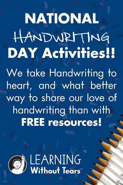 National Handwriting Day Activities! | Handwriting, National, Free resources