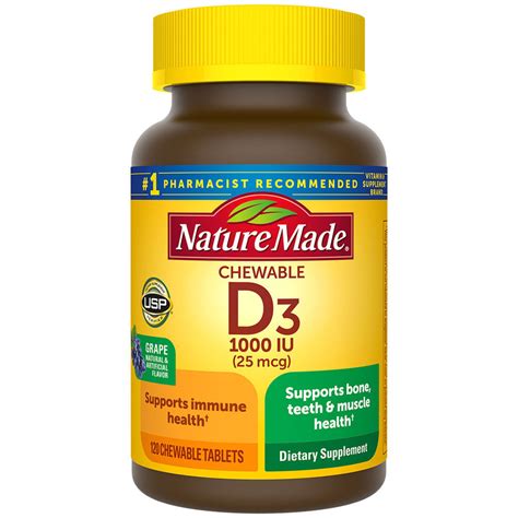 Nature Made Vitamin D/d3 1000 Iu 120ct | Letters | Fitness - Shop Your Navy Exchange - Official Site