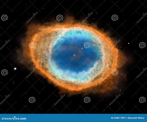 Galaxy : Ring Nebula M57 stock illustration. Illustration of orbital - 54851789