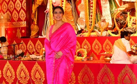 Durga Puja 2023: Kajol Looks Drop Dead Gorgeous In A Pink Saree. Son ...