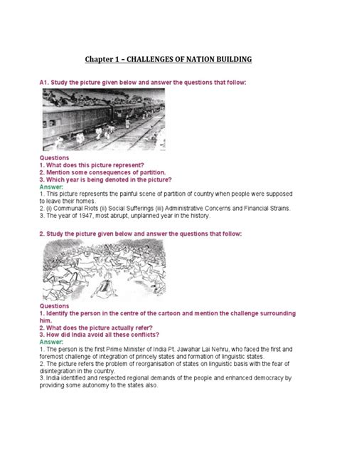 Chapter 1 - Challenges of Nation Building: Answer | PDF