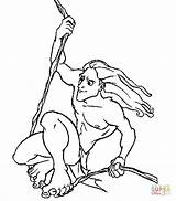 Disegno Di Tarzan Su Una liana Da Colorare  Disegni E sketch template