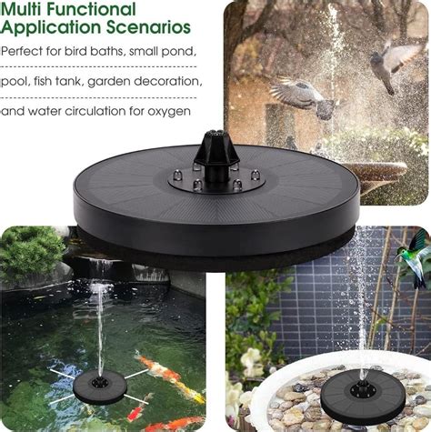 Solar Fountain Birdbath Pump Solar Powered Water Fountain Pump,6 Color ...