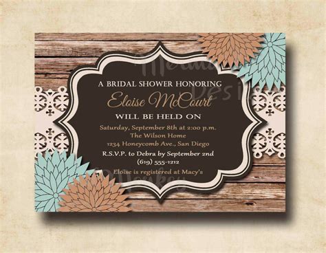 Rustic Bridal Shower Invitation Wedding by MermaidMonkeyDesigns