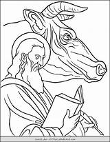 Saint Luke Bull Ox Coloring Page  TheCatholicKidcom Pages sketch template
