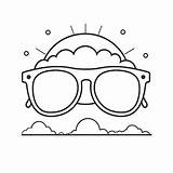 Sunglasses Coloring Pages – Corner sketch template