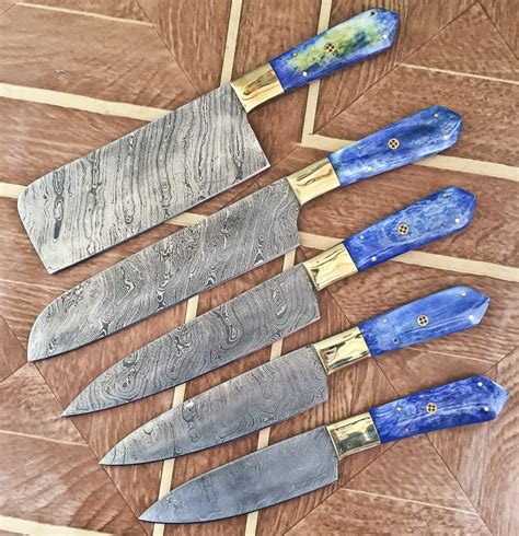 Beautiful Handmade damascus steel chef Knife set for your kitchen ...