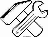 Carpenter Hammer Spanner Coloring Page  Wecoloringpagecom sketch template