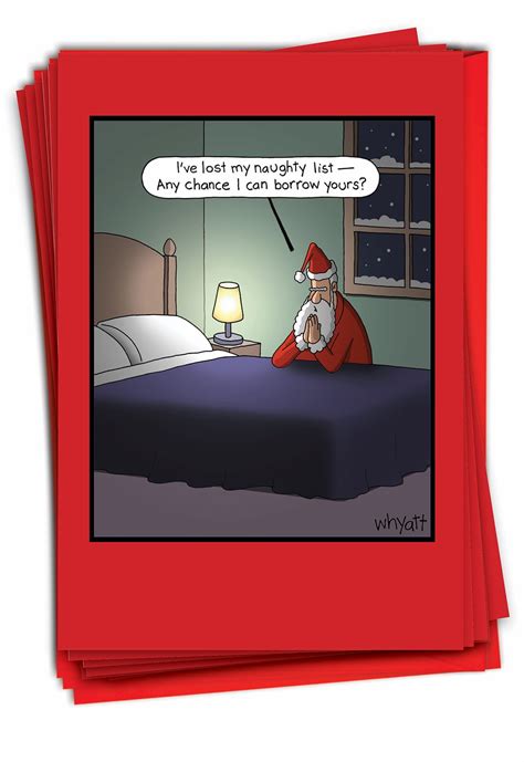 12 Funny Merry Christmas Cards Bulk (1 Design, 12 Cards) - Lost Naughty ...