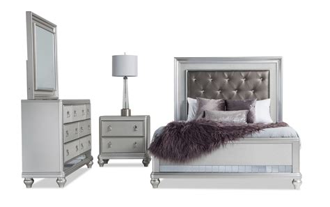 Diva II 4 Piece Queen Bedroom Set with Nightstand | queen