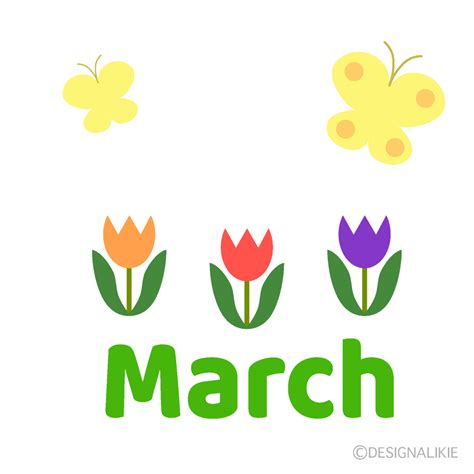 Tulips March Clip Art Free PNG Image｜Illustoon