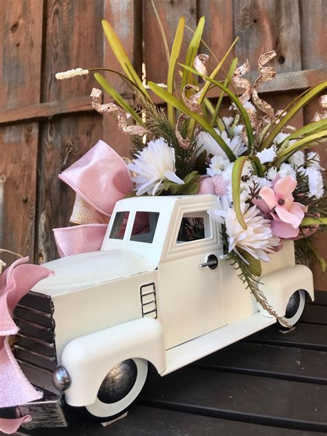 Truck decor truck floral arrangement truck center piece | Etsy